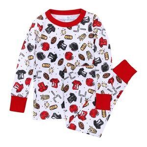 Magnolia Baby Future Draft Red Football Pajama Set 12-18 months 2T 4T 5 6